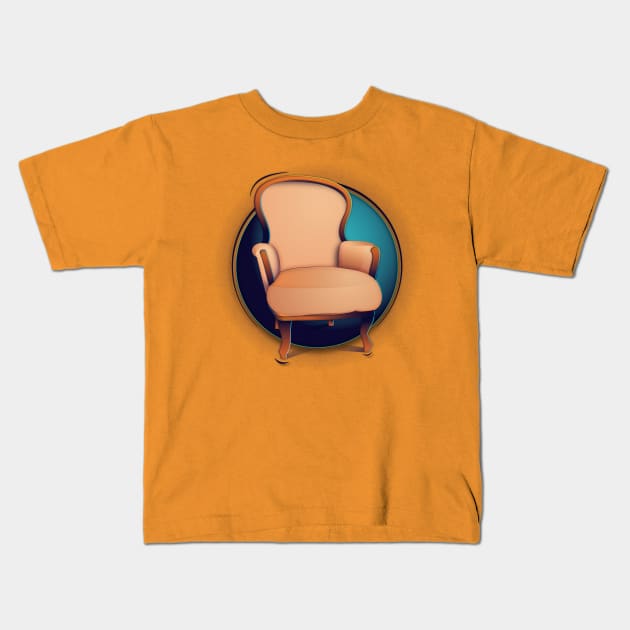 Sofa and Circle Kids T-Shirt by euiarts